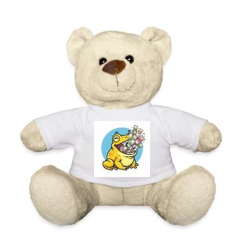 Laughing frog with money rain - Teddy Bear - sun yellow - Front
