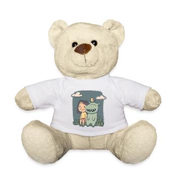 Mädchen und Nilpferd Freundschaft - Teddy - Sonnengelb - Vorne