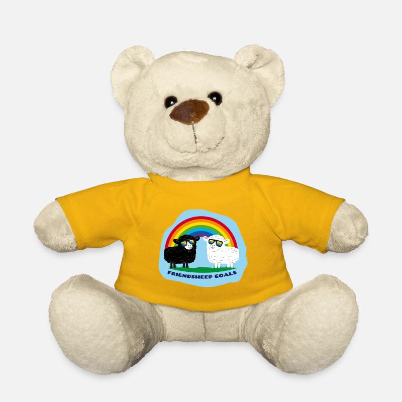 Amitié mouton avec arc-en-ciel - Nounours - jaune soleil