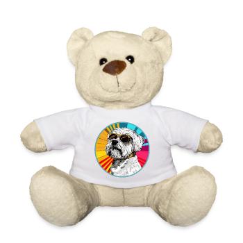 Funny dog with sunglasses - Teddy Bear - sun yellow - Front