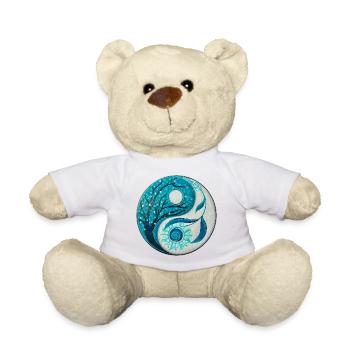 Yin Yang mit Baum und Spirale - Teddy - Sonnengelb - Vorne