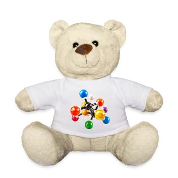Modèle de structure moléculaire coloré - Nounours - jaune soleil - Devant