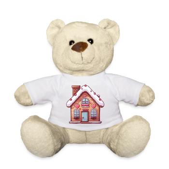 Heart Cottage Gingerbread House - Teddy Bear - sun yellow - Front
