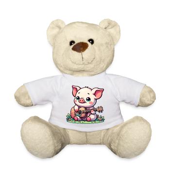 Cochon mignon avec guitare musique ami - Nounours - jaune soleil - Devant