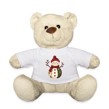 Snowman Christmas Magic Patchwork - Teddy Bear - sun yellow - Front