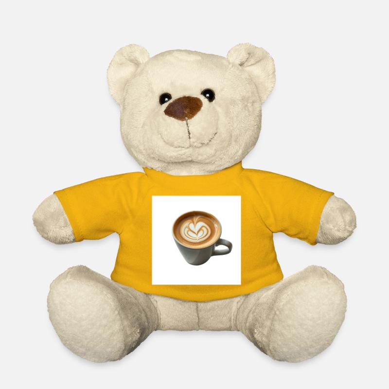 Latte Heart Art Mug Design - Nounours - jaune soleil