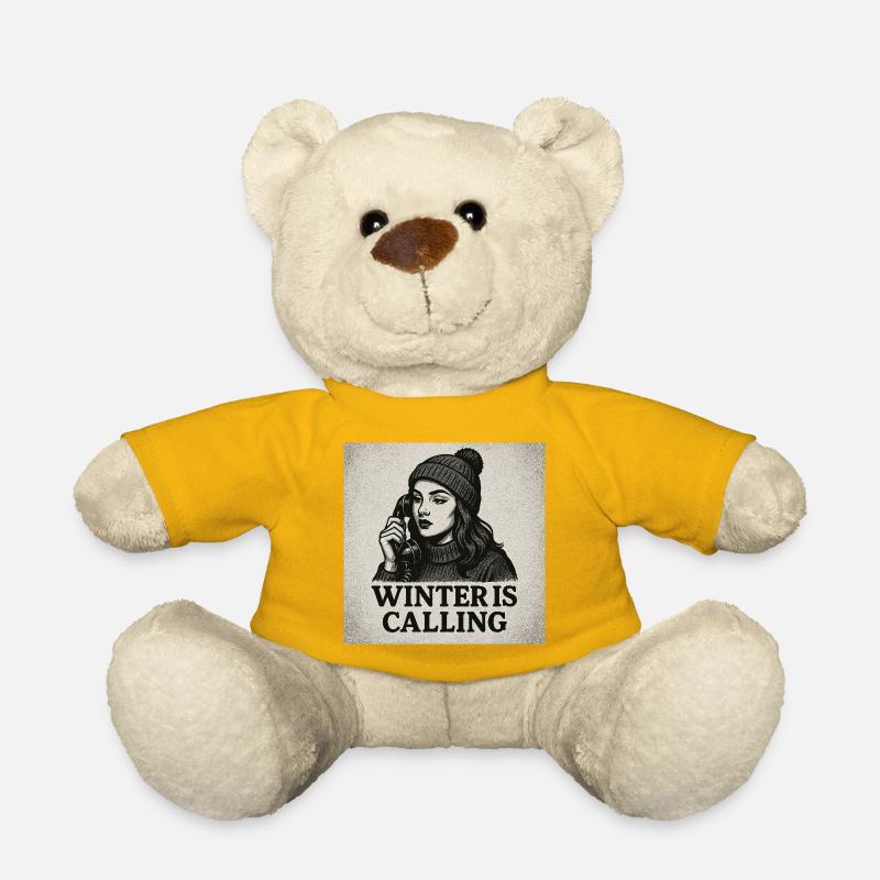 Winter is calling - Teddy Bear - sun yellow