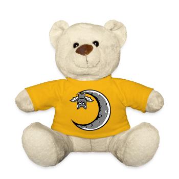 Süße Fledermaus Sichelmond hängt Halloween Nacht - Teddy - Sonnengelb - Vorne