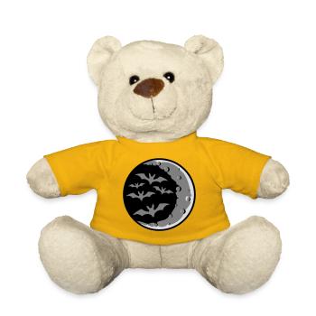 Lots of bats silhouette cool crescent moon night - Teddy Bear - sun yellow - Front