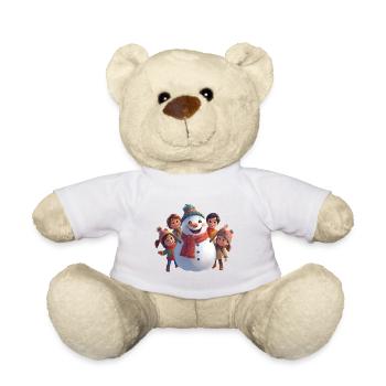Bonhomme de neige et amis en hiver - Nounours - jaune soleil - Devant