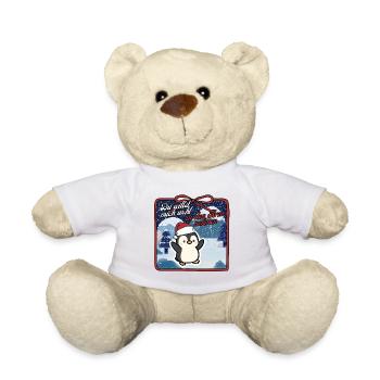Pinguin Weihnachten Du willst mich wohl - Teddy - Sonnengelb - Vorne