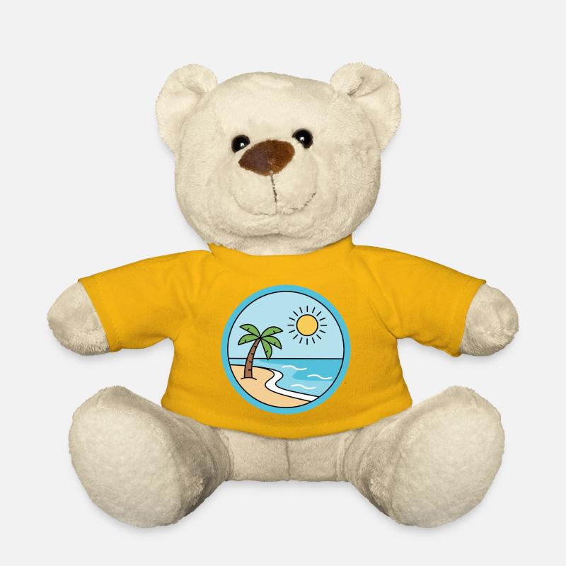 Sunny island on the sandy beach - Teddy Bear - sun yellow