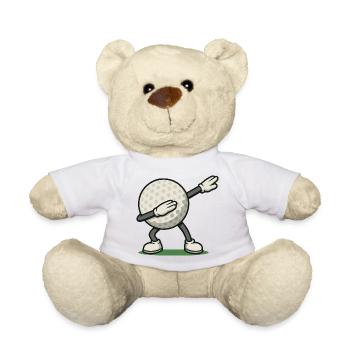 Lustiges Golf Dabbing Golfball Golfer Design - Teddy - Sonnengelb - Vorne