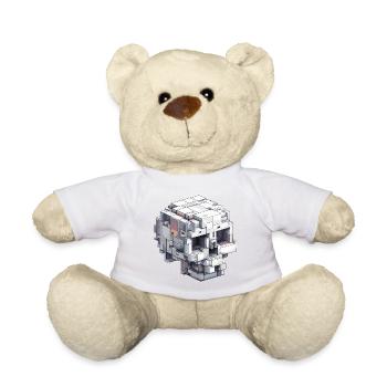 Block Skull Design – Digital Art Look - Teddy Bear - sun yellow - Front