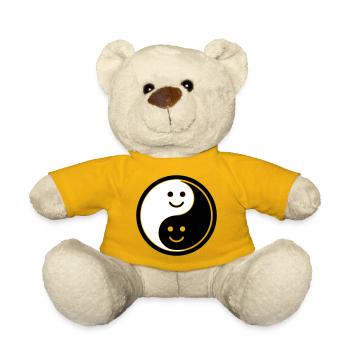 Yin Yang mit Smileys | Positive Balance Symbol - Teddy - Sonnengelb - Vorne