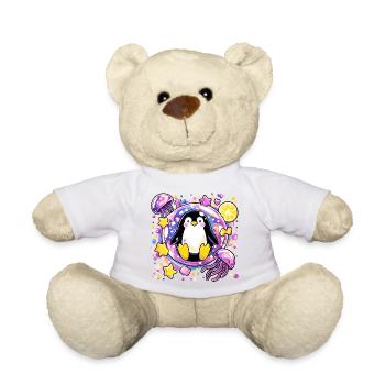 Colorful Penguin Wreath - Teddy Bear - sun yellow - Front