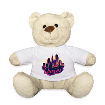 Queens City New York Silhouette Gift - Teddy Bear - sun yellow - Front