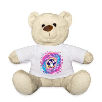 Colorful penguin in the vortex portal - Teddy Bear - sun yellow - Front