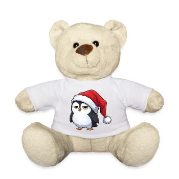 Cute grumpy penguin cartoon Christmas funny - Teddy Bear - sun yellow - Front