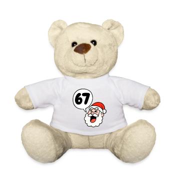 Santa Shouts 67!  - Teddy Bear - sun yellow - Front