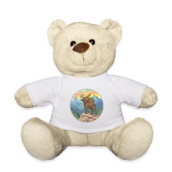 Cute Moose Hiking Camping Mountain Adventure - Teddy Bear - sun yellow - Front