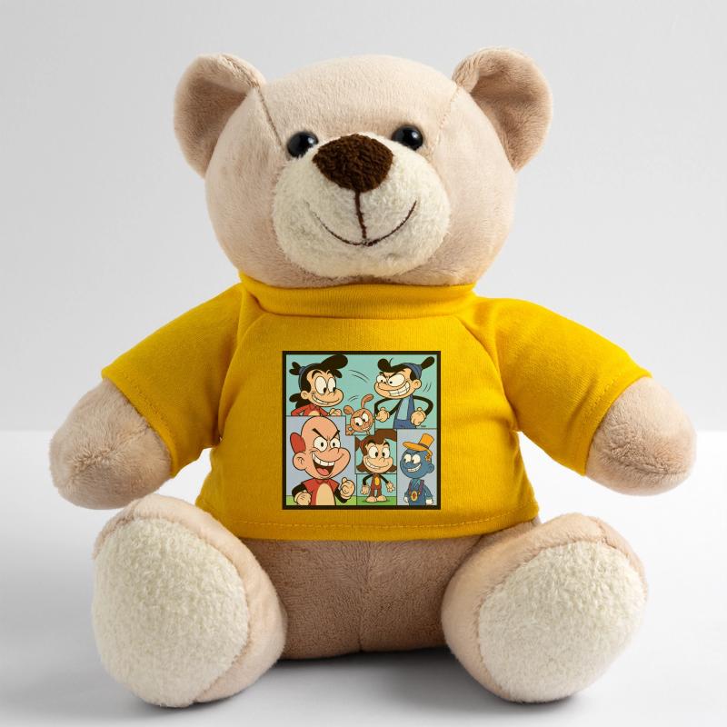 Retro Multicolor Comics Collage Teddy