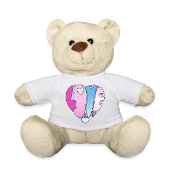 LOVE Pastel Gradient Hearts - Teddy Bear - sun yellow - Front
