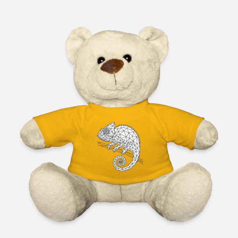 Geometrischer Chamäleon Wireframe - Teddy - Sonnengelb