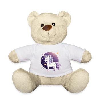 Stardust unicorn in the night circle - Teddy Bear - sun yellow - Front