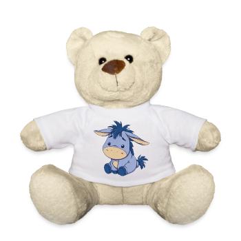 Blauer niedlicher Plüsch-Esel - Teddy - Sonnengelb - Vorne