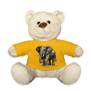 Vintage Elefant Illustration – Kraft & Natur - Teddy - Sonnengelb - Vorne