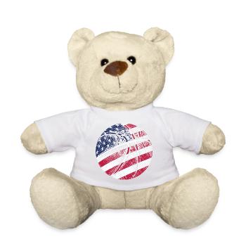 USA Flag Basketball Patriotic American Sport Gift - Teddy Bear - sun yellow - Front