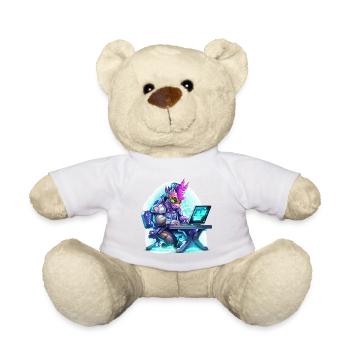 Cyberunicorn am Laptop - Teddy - Sonnengelb - Vorne