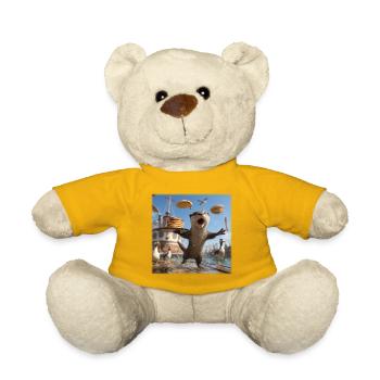 Lustiger Otter mit Pfannkuchen Chaos Design - Teddy - Sonnengelb - Vorne