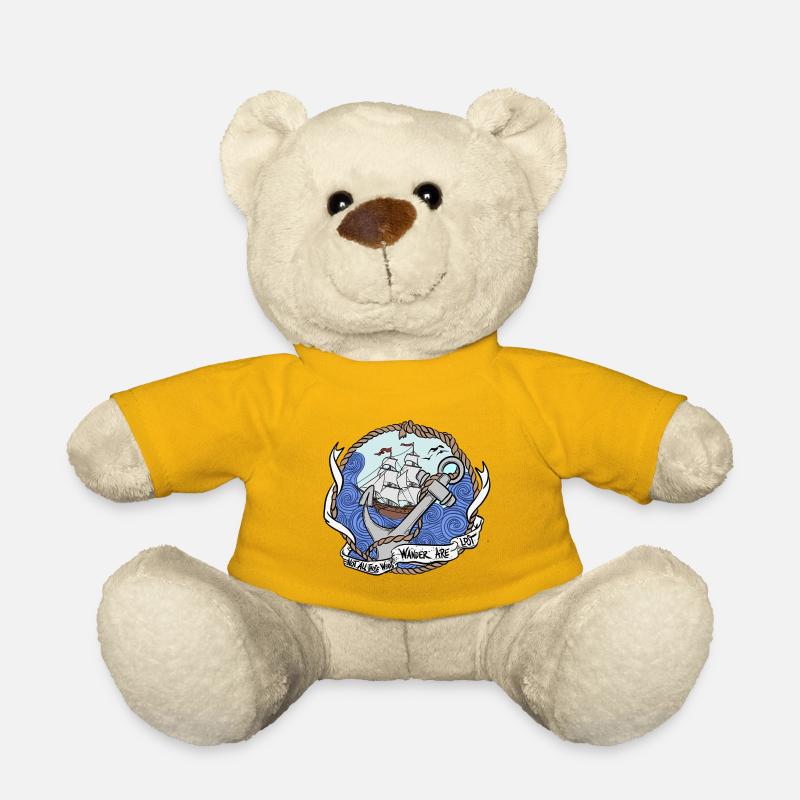 Captain's anchor on stormy seas - Teddy Bear - sun yellow