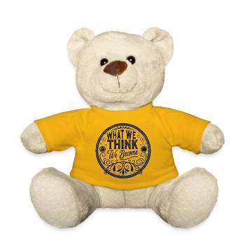 what we think we become - Vintage-look-Emblem - Teddy - Sonnengelb - Vorne