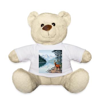 Deer at the mountain lake - Teddy Bear - sun yellow - Front