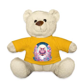 Nächtliche Eulen-Schaukel im Zauberwald - Teddy - Sonnengelb - Vorne