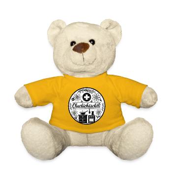 Chuchichäschtli - Swiss cult term - Teddy Bear - sun yellow - Front