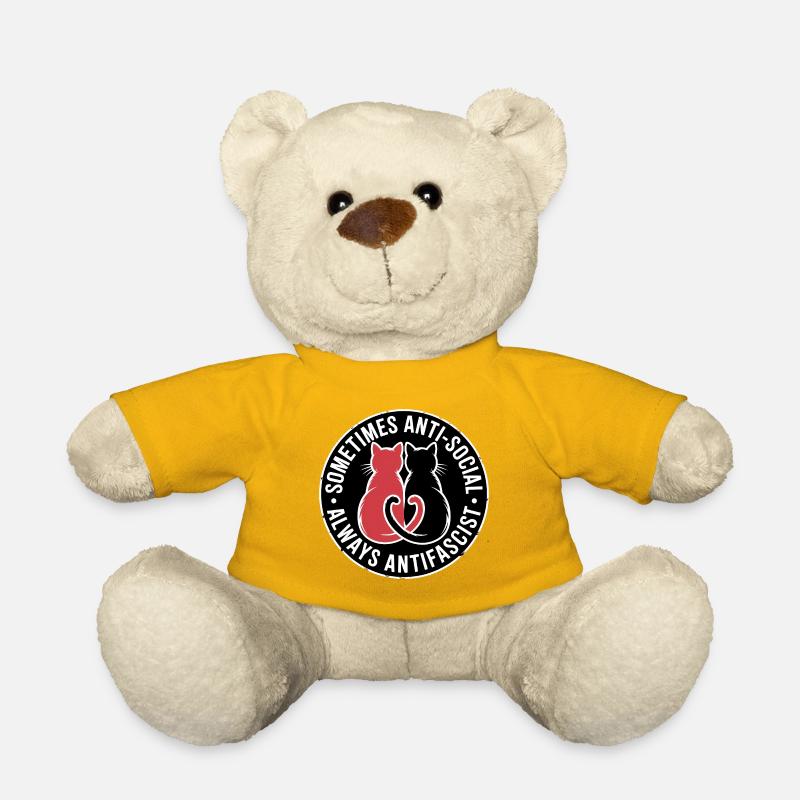 Anti Social Antifa - Antifascist Merch - Teddy - Sonnengelb