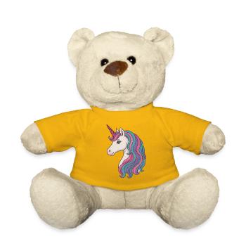 Pastel Unicorn Mane Delight - Teddy Bear - sun yellow - Front