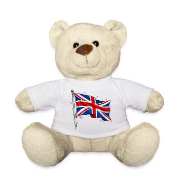 Great Britain England Flag - Teddy Bear - sun yellow - Front