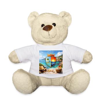 Coastal Coat of Arms Tropical Shield - Teddy Bear - sun yellow - Front