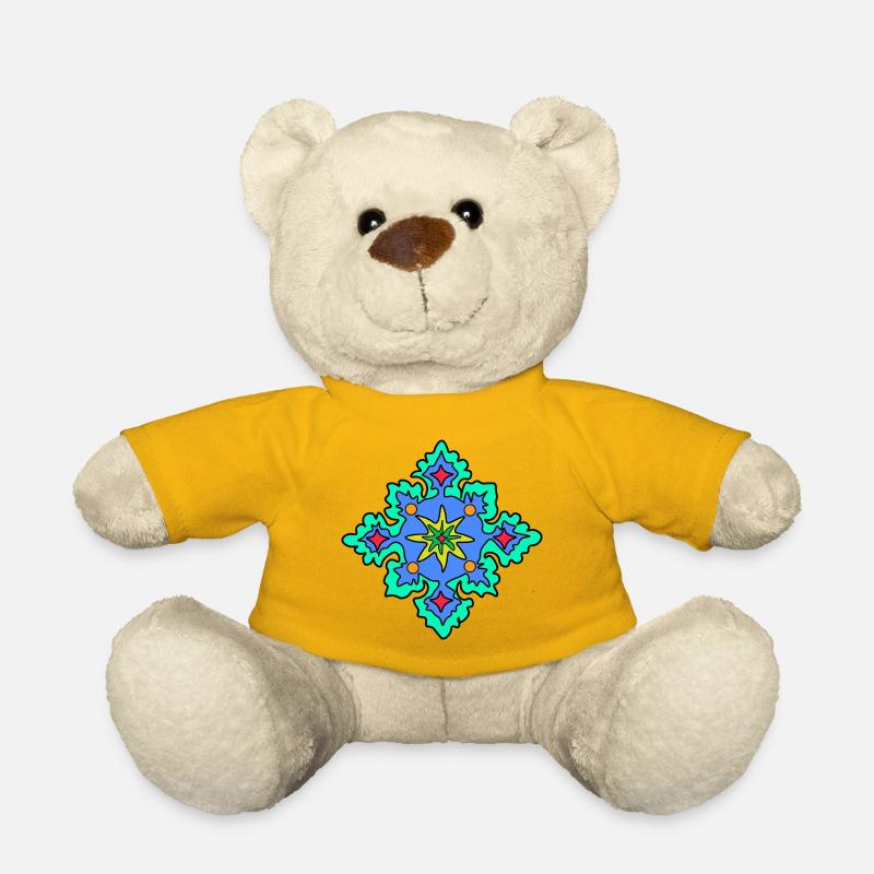 Geometrisches Mandala-Sternmuster - Teddy - Sonnengelb