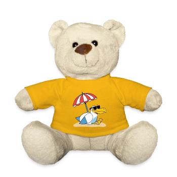 Sonniges Strand-Möwe mit Schirm - Teddy - Sonnengelb - Vorne