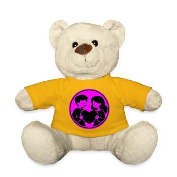 Paar Herz Beziehung - Teddy - Sonnengelb - Vorne
