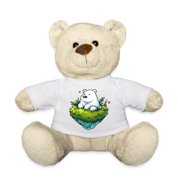 Polarbär auf grünem Inselfloß - Teddy - Sonnengelb - Vorne