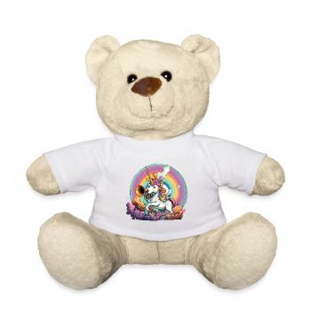 Rainbow Unicorn with Trumpet - Teddy Bear - sun yellow - Front