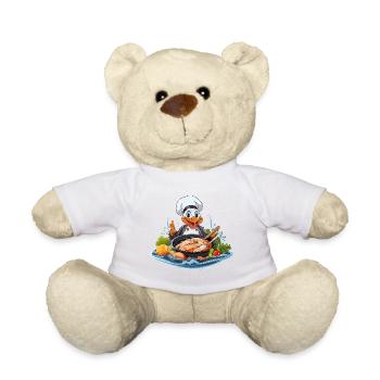 Duck chef cooking colorful stew - Teddy Bear - sun yellow - Front