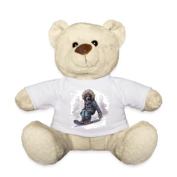 Pudel Hund Snowboard - Teddy - Sonnengelb - Vorne